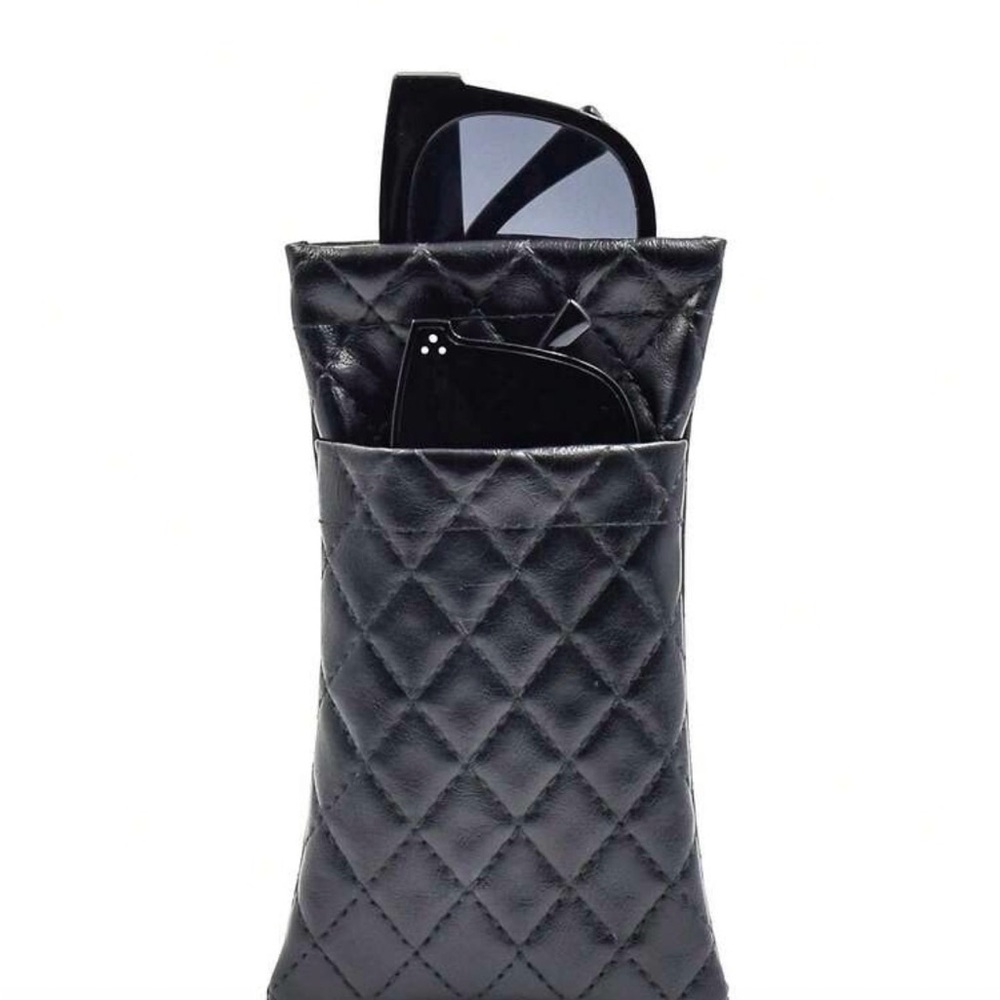 Double Quilted Black Sunglasses Case